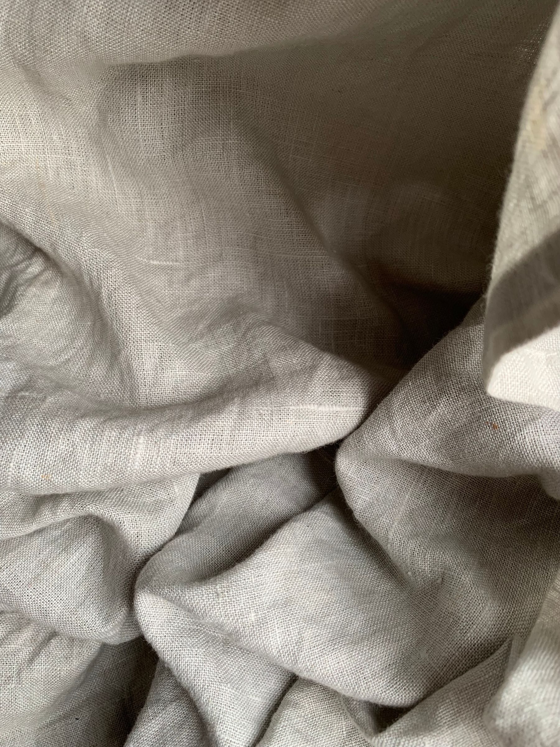 Close-up drape of natural linen fabric
